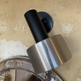 Pair of vintage adjustable wall sconces in brushed metal