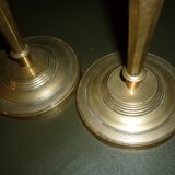 Pair of antique gilded brass candlesticks