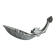 Soap dish, shell-shaped lightweight metal catchall.