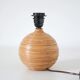 Recycled vintage lamp — honey ceramic base, natural linen shade