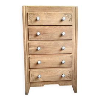 Commode semainier en chêne époque art deco