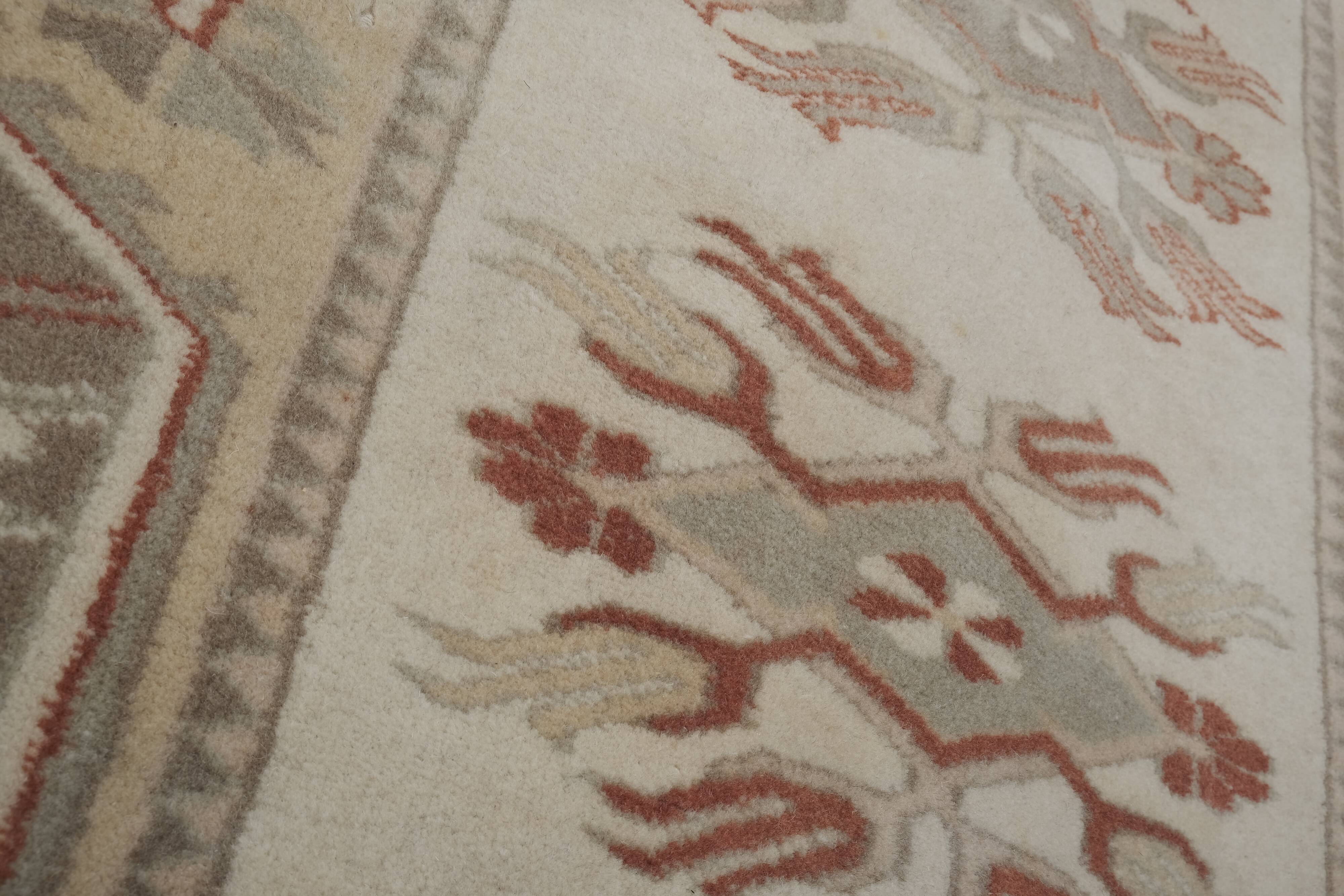 1970s Vıntage Turkish Oushak Handmade Wool Runner Rug 3'3'' x 9'3''