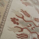 1970s Vıntage Turkish Oushak Handmade Wool Runner Rug 3'3'' x 9'3''