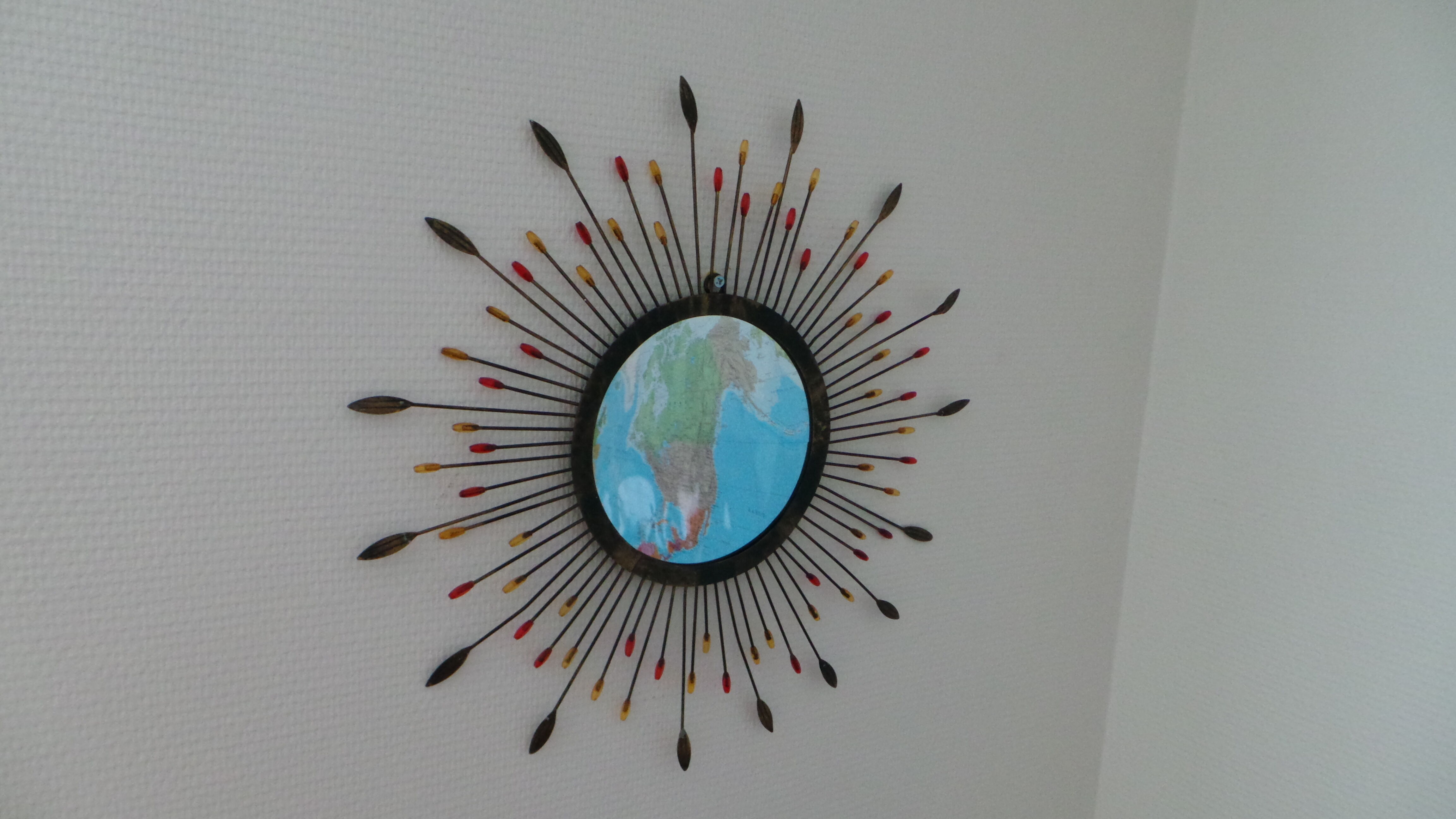 Miroir soleil vintage, 45 x 45 cm