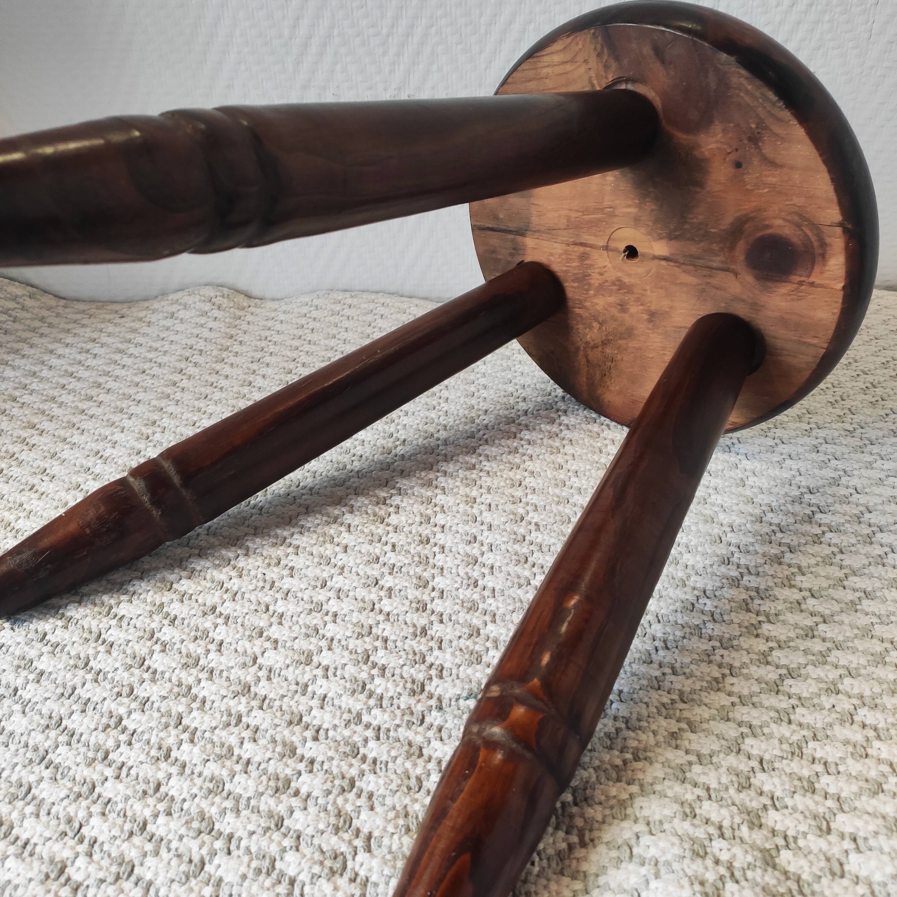 Vintage wooden tripod stool