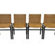 Vintage set van 4 eetkamerstoelen jaren 80 design riet staal