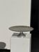 Cake stand on pedestal in glass with peacock feather effect D33 H10