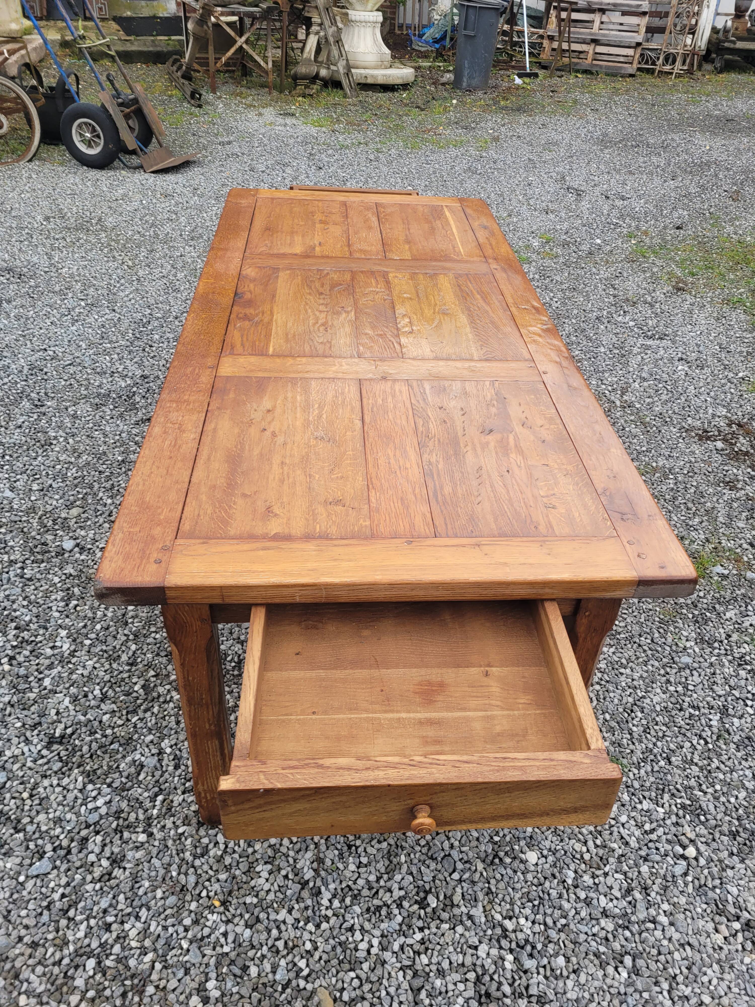 Table de ferme en chêne , 200×90 cms