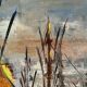 Sailboats in the harbour, oil on wood panel