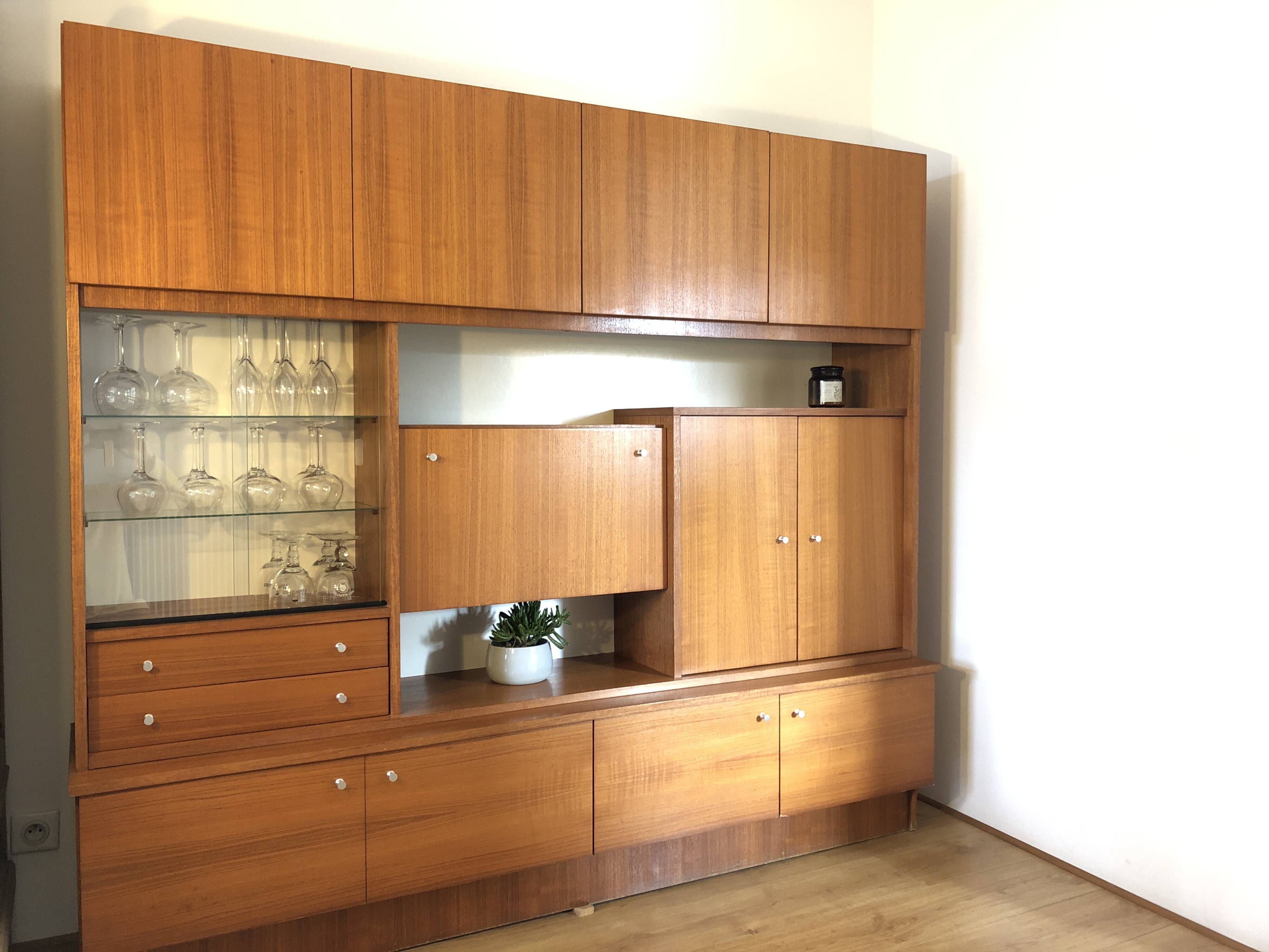 Living in teak veneer, France 1960