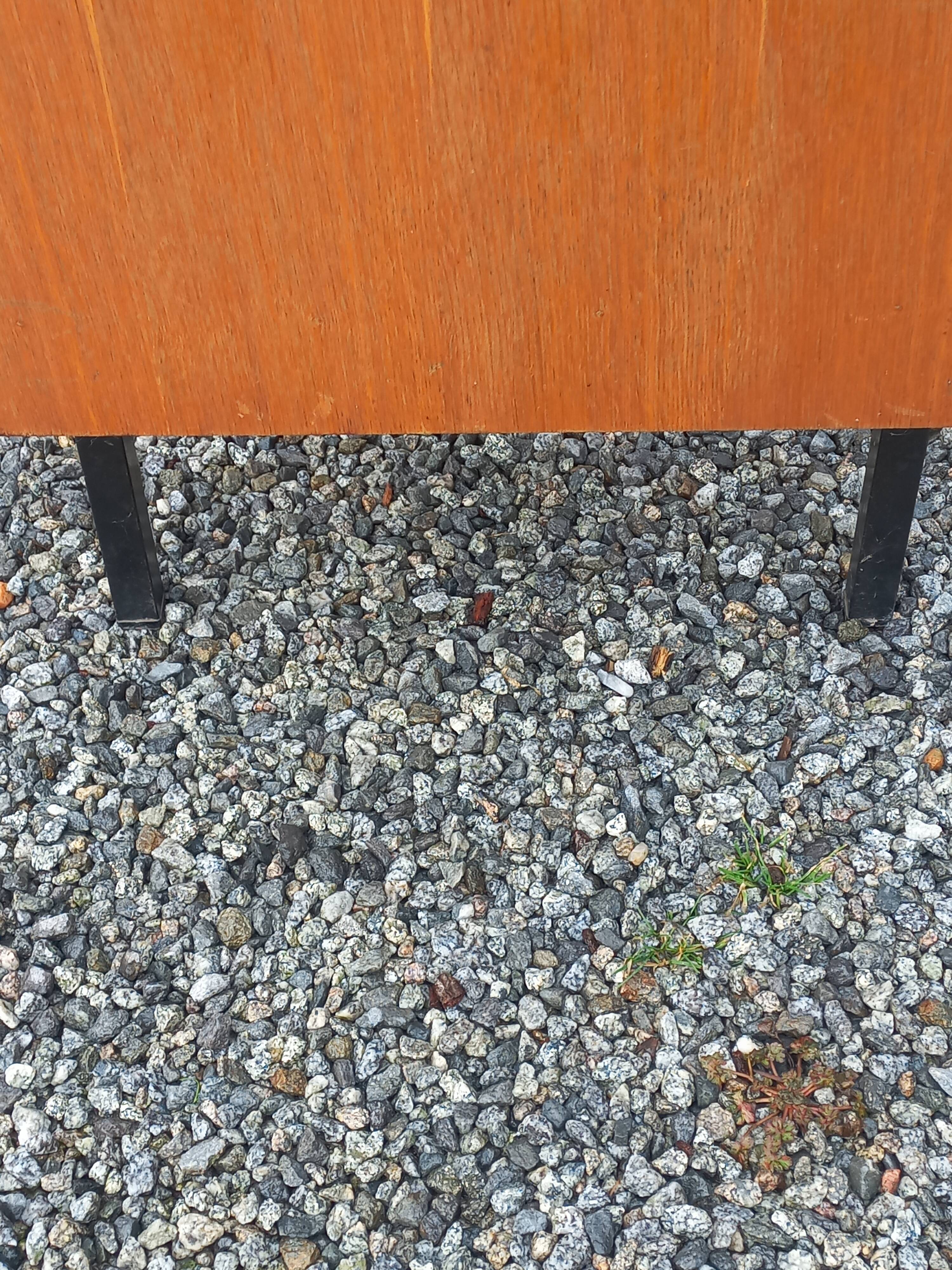 Vintage oak desk with a metallic base from the 1960s.