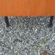 Vintage oak desk with a metallic base from the 1960s.