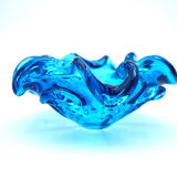 Murano Sculptural Bowl — "Bullicante" Aquamarine Blue — 1950