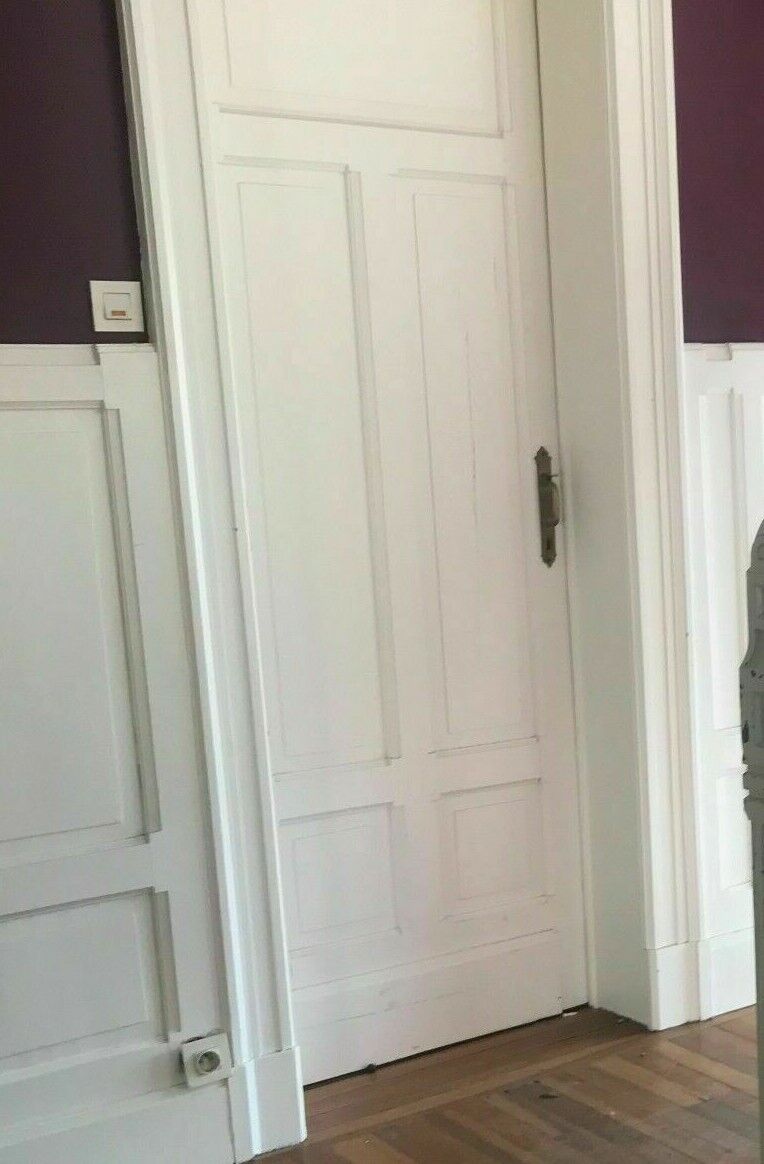 Patinated mahogany passage doors double-sided doors with frame and mouldings