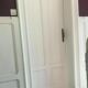 Patinated mahogany passage doors double-sided doors with frame and mouldings
