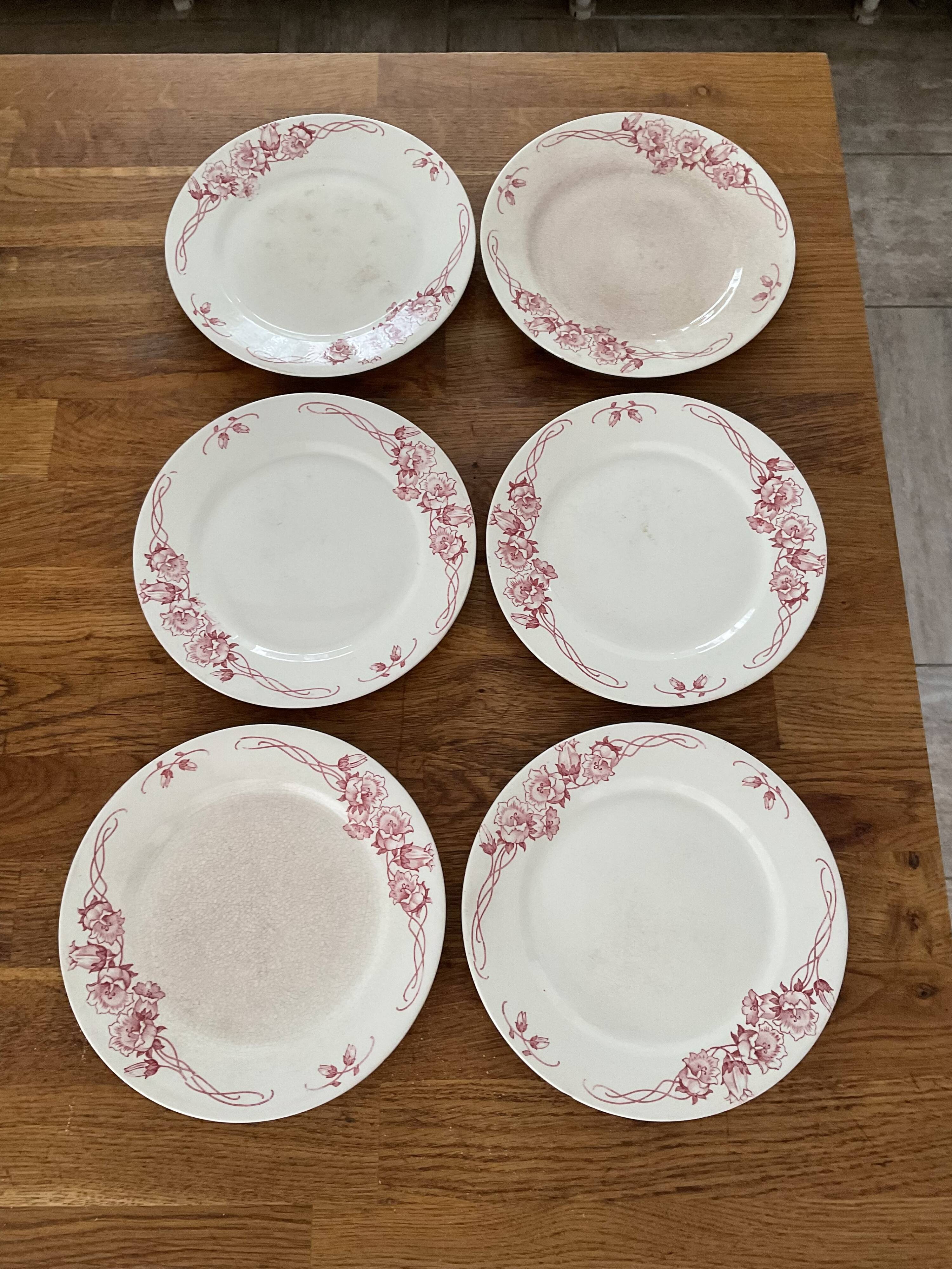 6 flat plates for dessert.sarreguemines.model Palermo