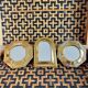 Trio petits miroirs laiton