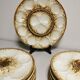 Service à huitres / coquillages vintage de 10 assiettes + 1 plat en faience de longchamp france