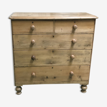 Commode Victorienne en sapin  fin XIXème