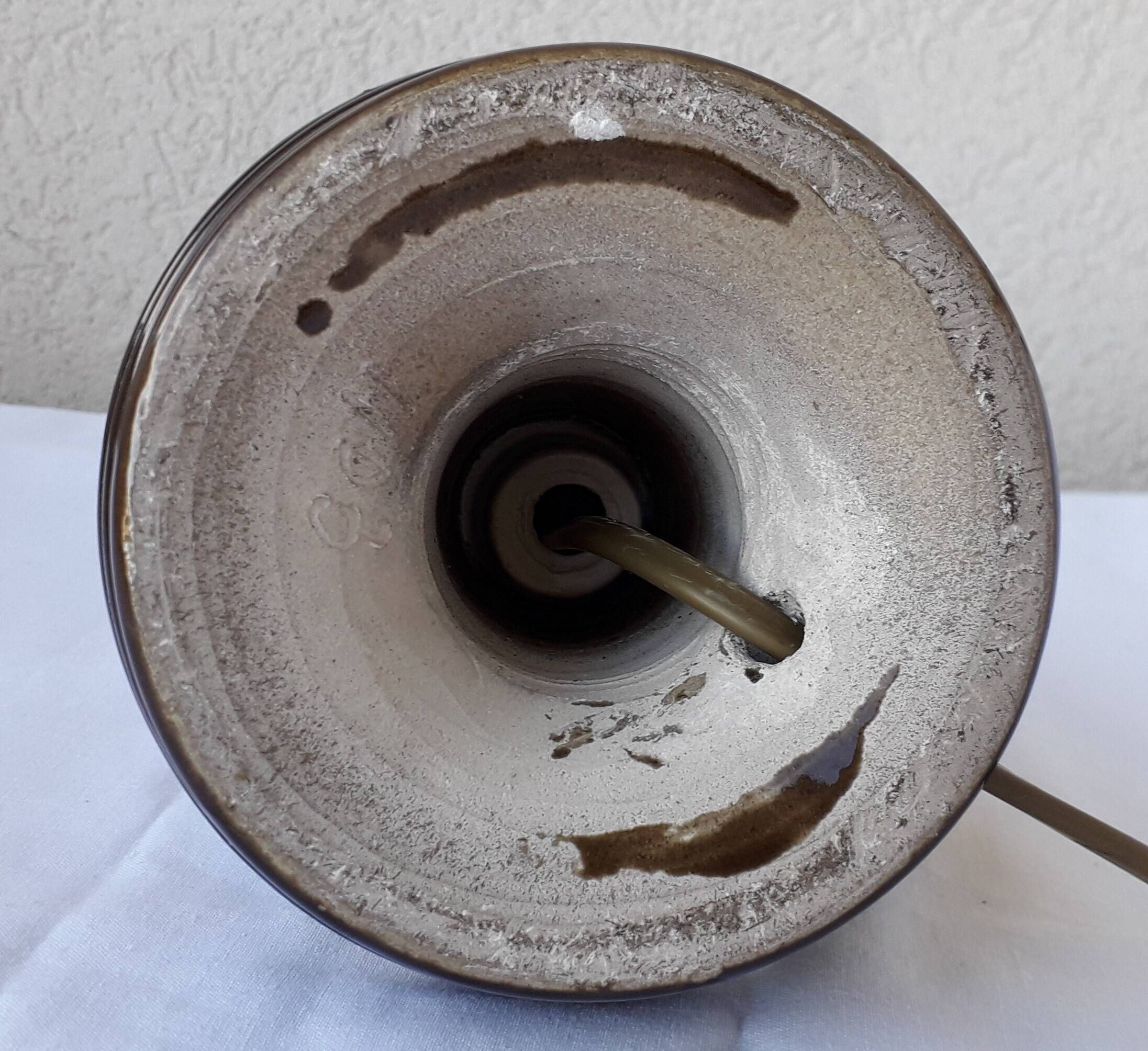 Pied de lampe en céramique forme bougeoir