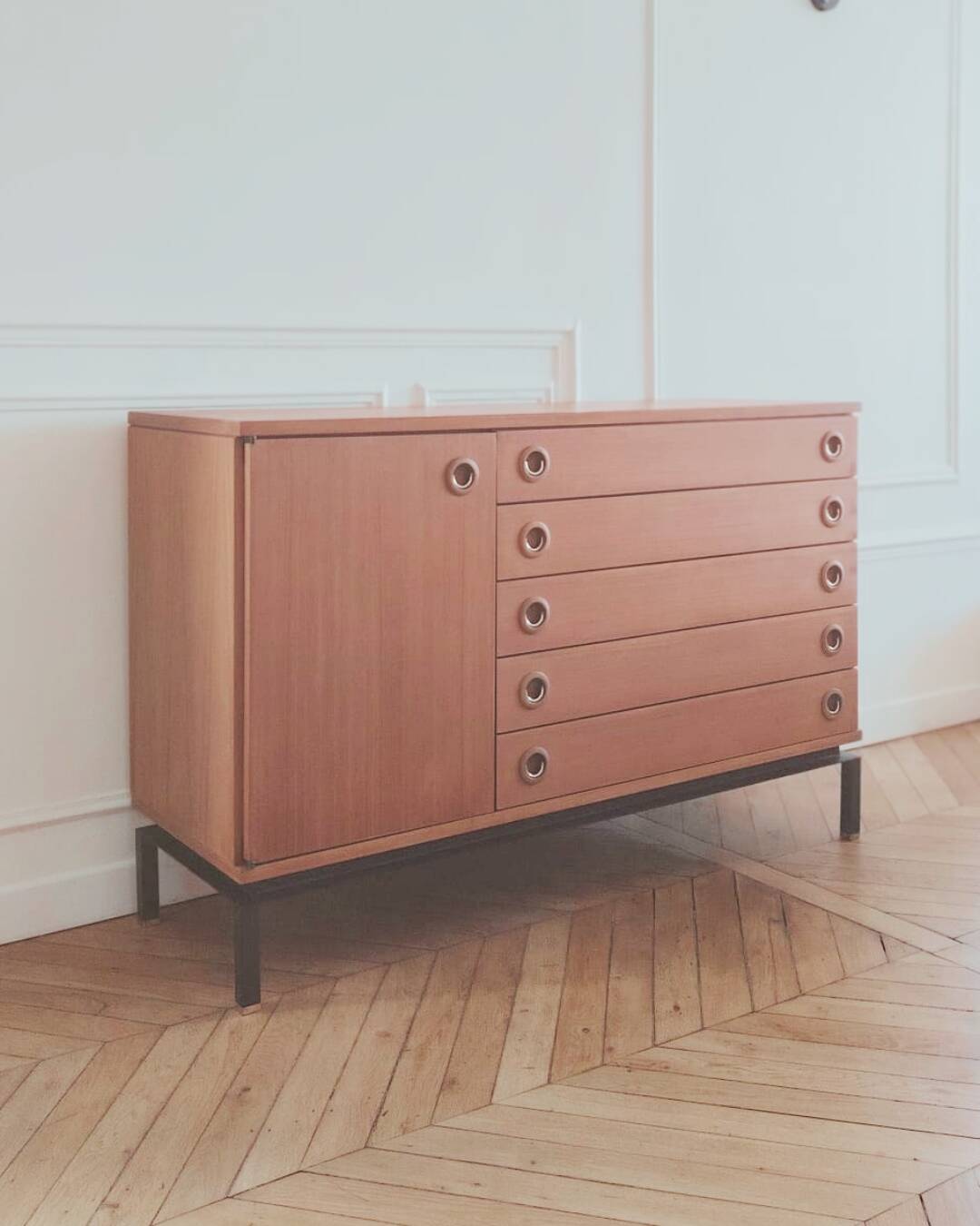 Enfilade/ Commode vintage rénové style anglais, années 70