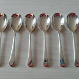 Set of 6 small silver metal spoons