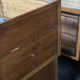 2 Showcases furniture of loom with drawers oak wood jewelry Art Deco 1930' compass feet