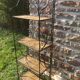 Folding bakery shelf, metal and wicker