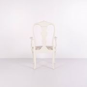 A pair of armchairs – neo rococo style – white painted with decorative details – 1920s