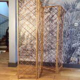 Vintage 4-panel rattan screen