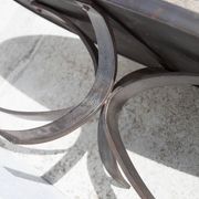 Table basse Jean Jaffeux, en pierre de lave émaillée avec structure en fer forgé, 60's