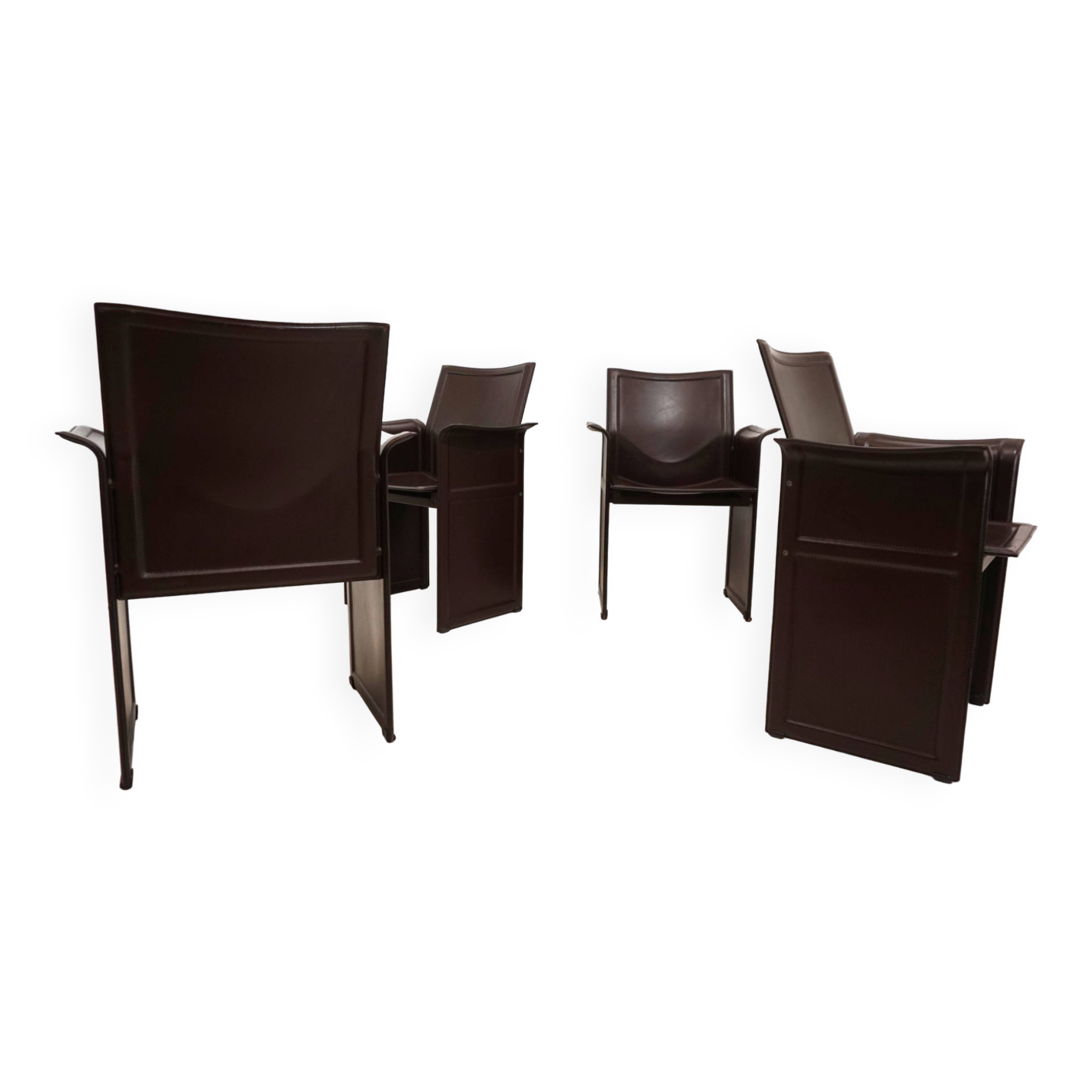 Set of 4 Matteo Grassi Korium dining/conference chairs by Tito Agnoli
