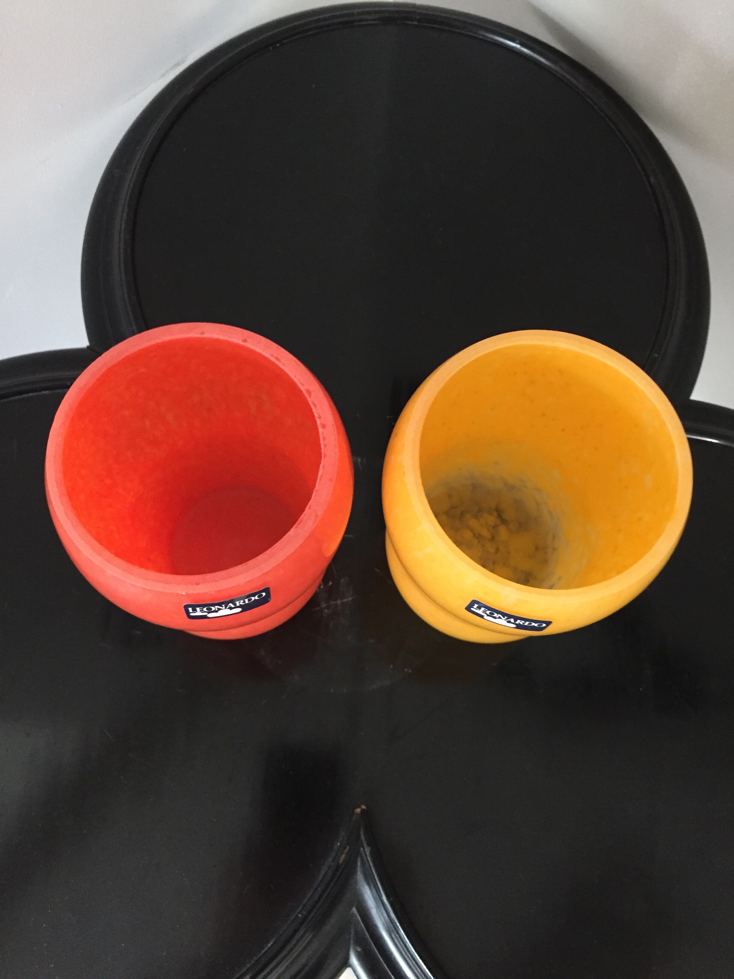 Série de deux vases Léonardo orange et jaune