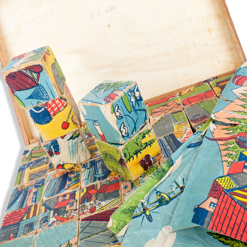 Set of 35 cubic wooden by MFR