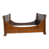 Empire period sleigh bed in solid walnut 19th century
