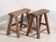Pair of antique stools (circa 1900). Set of 2 pieces