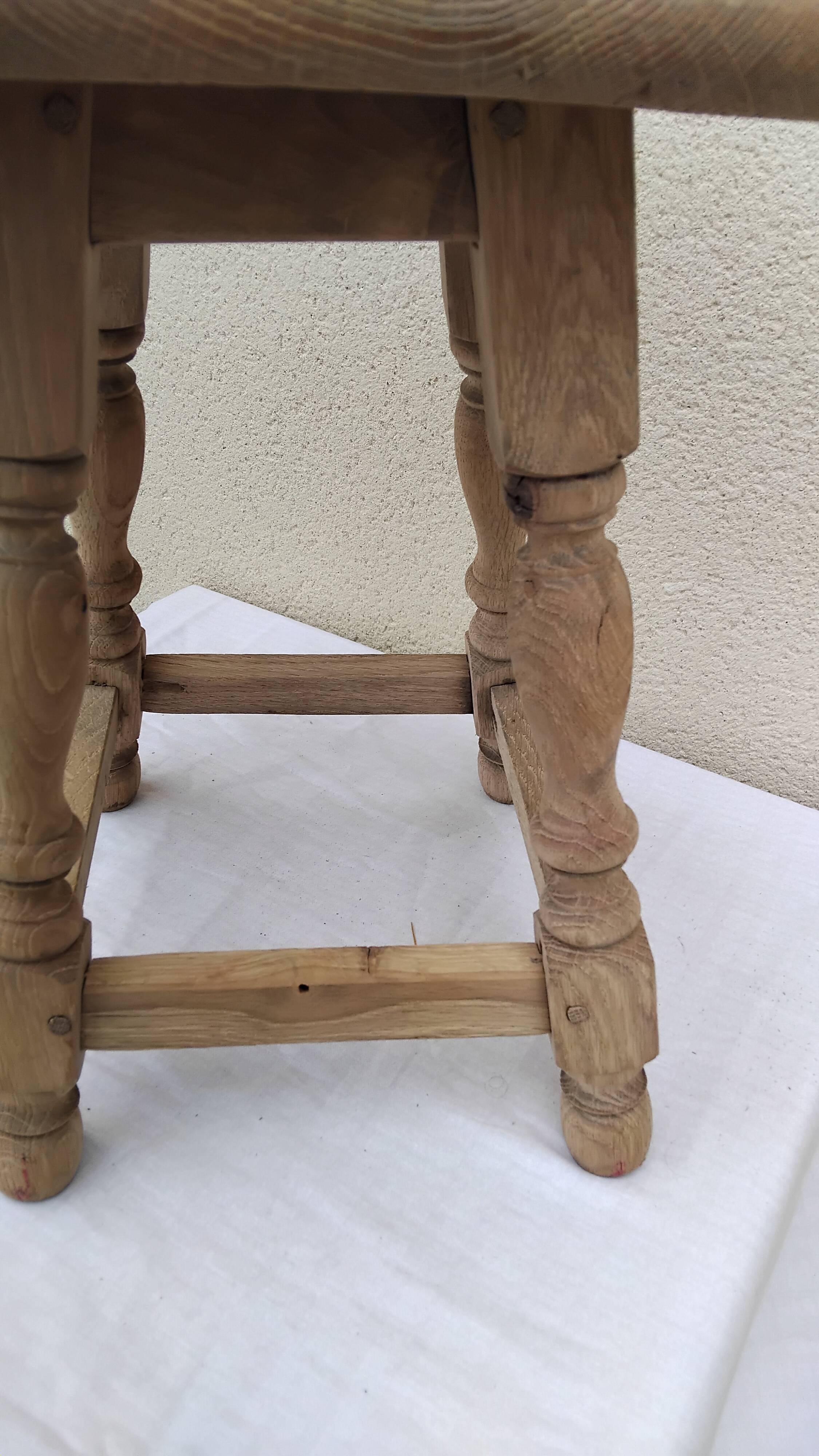 Old vintage sandblasted stool
