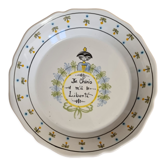 Faience plate French Revolution