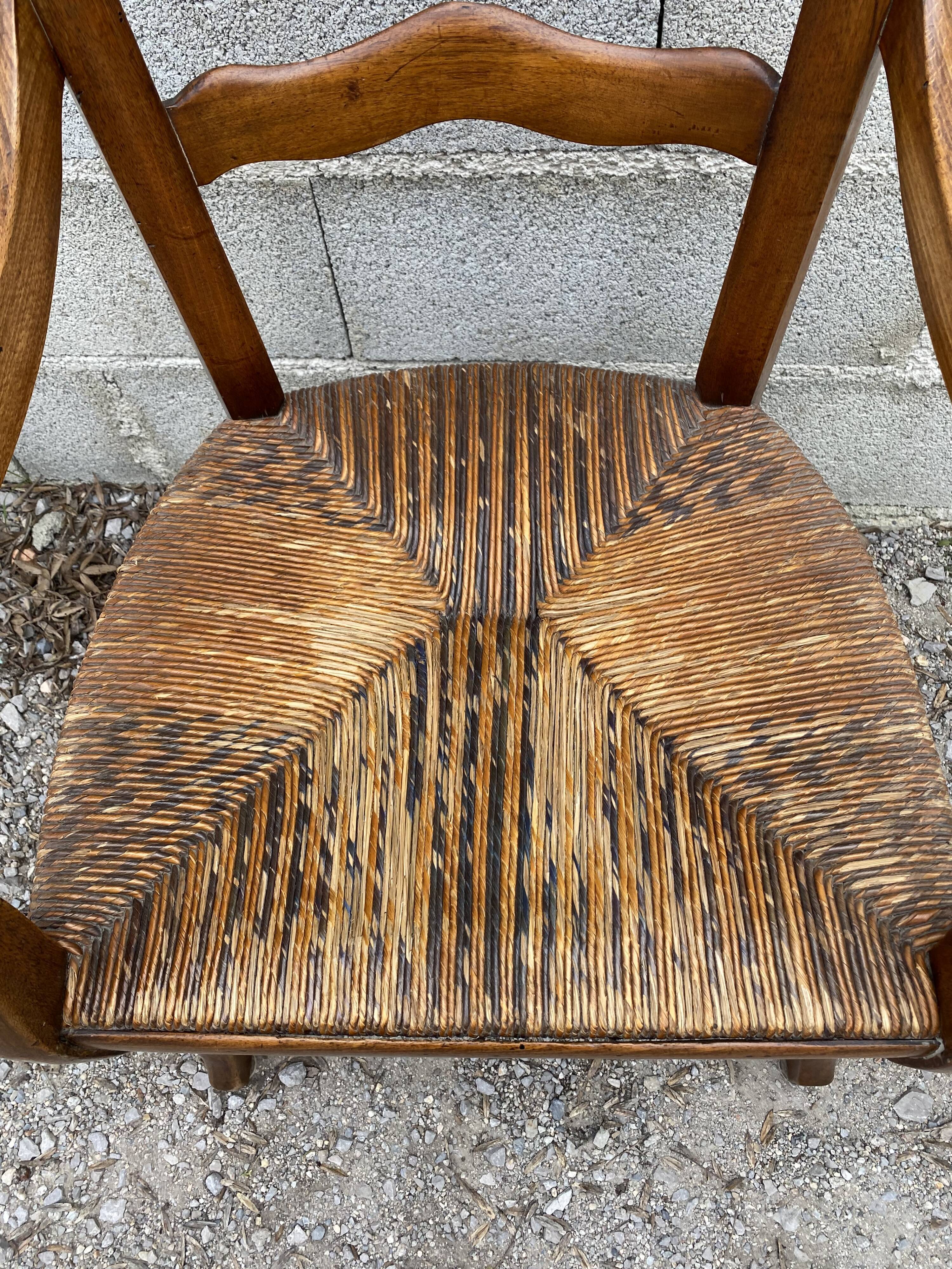 Straw country armchair