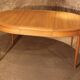 Oval light oak table with extension