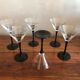 Lot of 6 glasses black martini Luminarc 70s vintage