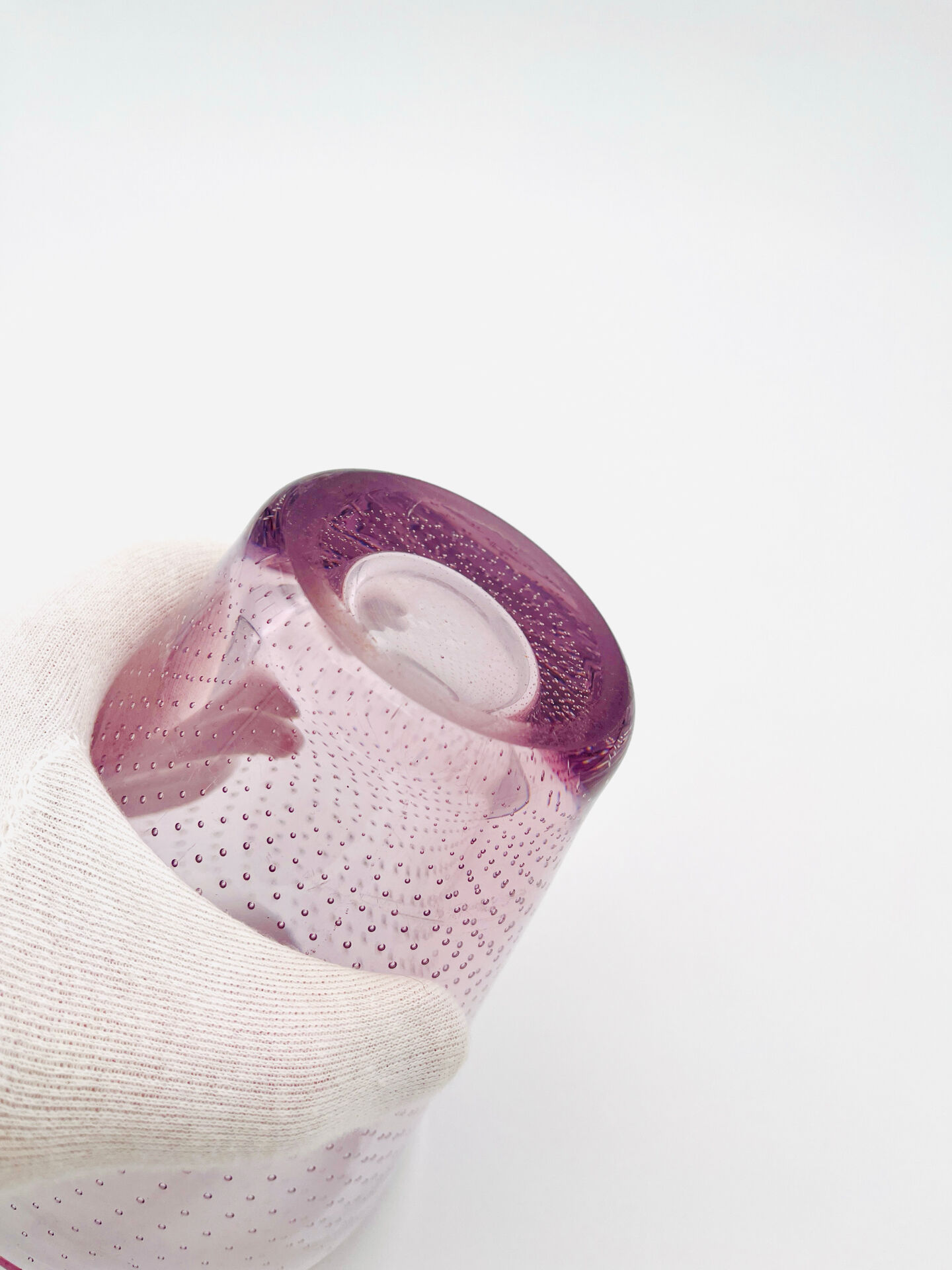 Murano Vase Archimede Seguso Bullicante Amethyst 1950
