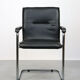 Vintage black leatherette office cantilever chair, 1970s