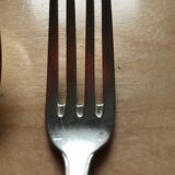 Set of six cutlery with silver metal entremets