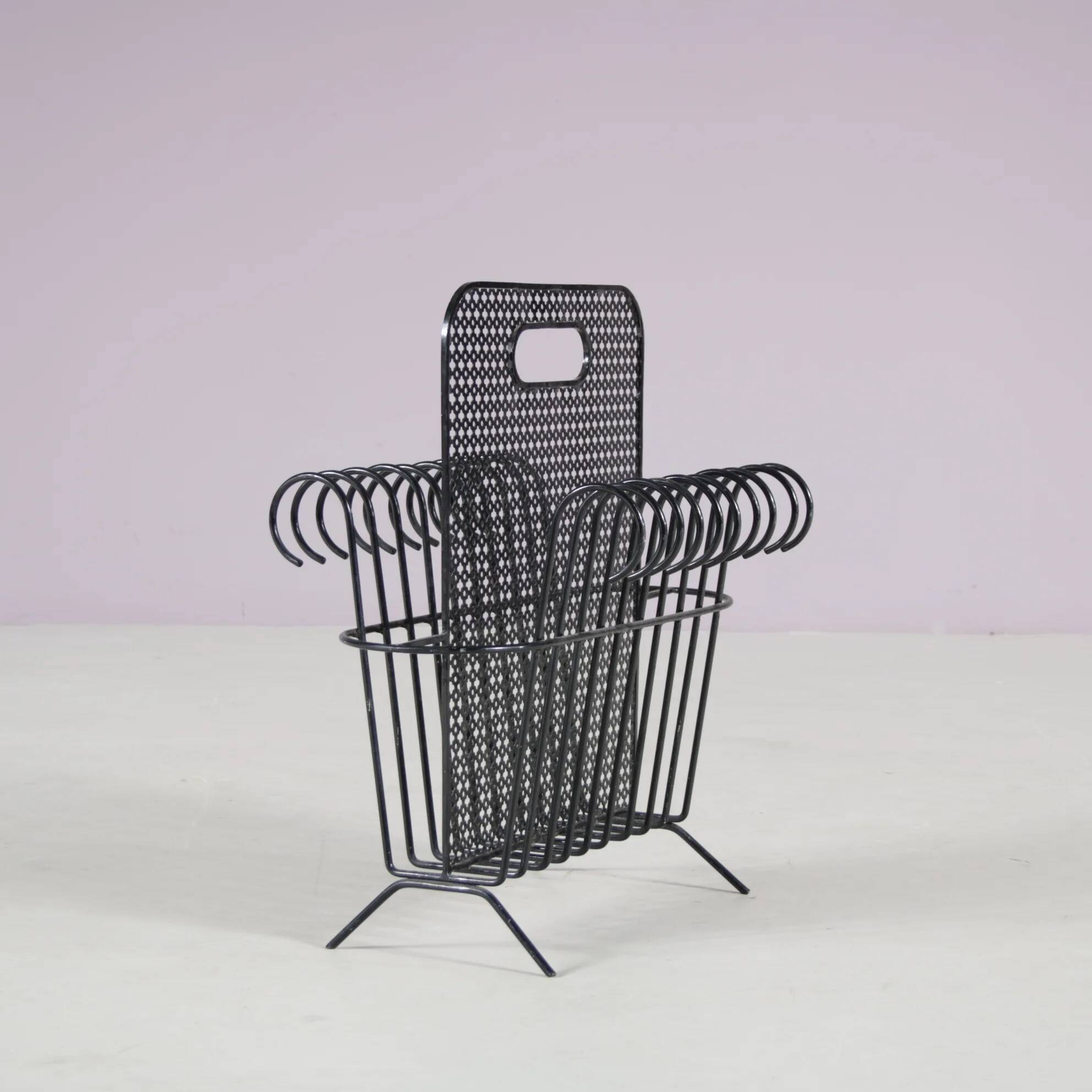 1950s “Cap d’ail” magazine rack by Mathieu Matégot for Atelier Matégot, France