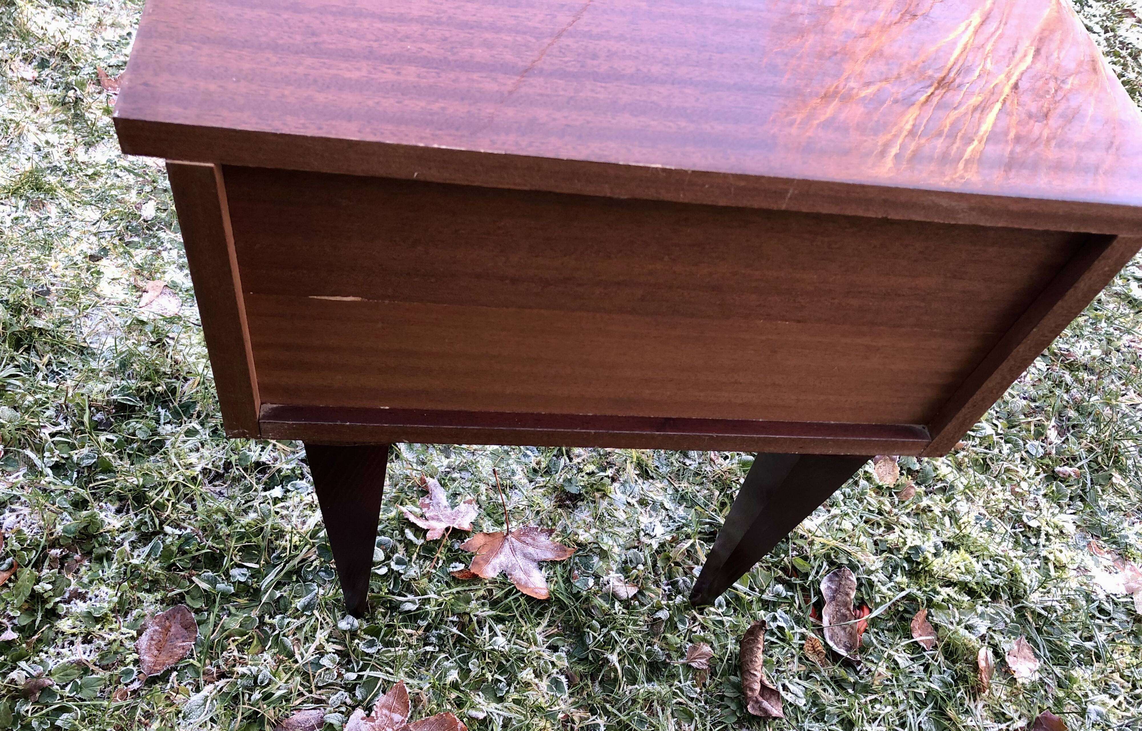 Vintage varnished bedside table
