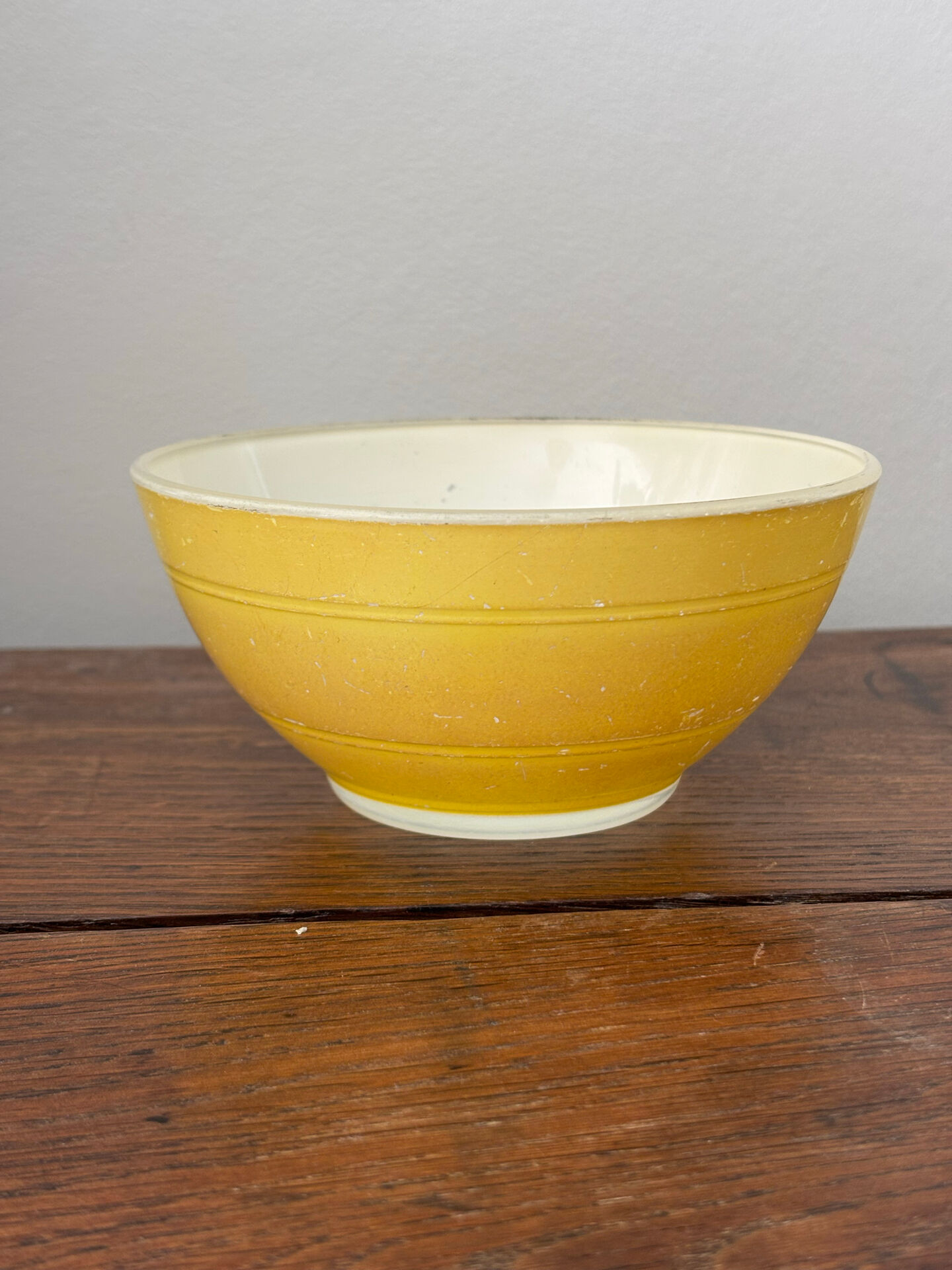 Vintage yellow glass bowl Duralex