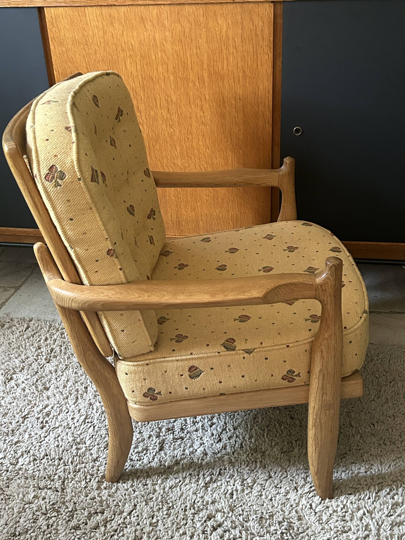 Guillerme et Chambron, José oak armchair, Edition Votre Maison 1960