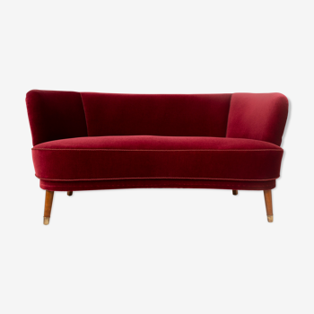 Velvet curved sofa 1930