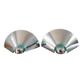 Paire d'appliques en chrome & plexi bleu, Made in Germany, Design, 1970